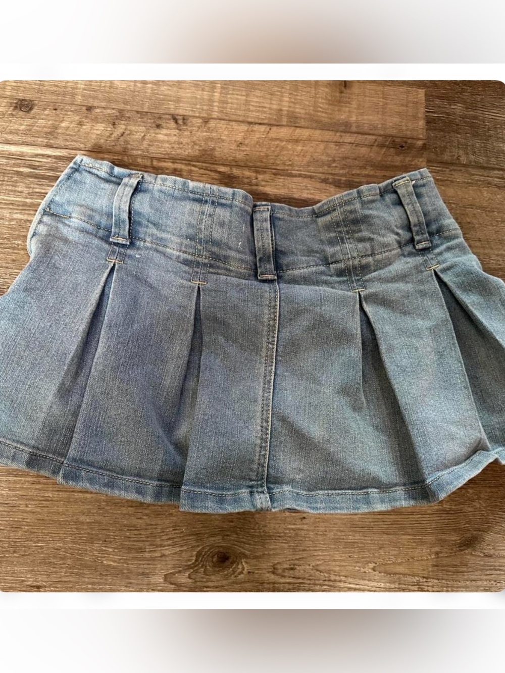Denim Pleated Skirt